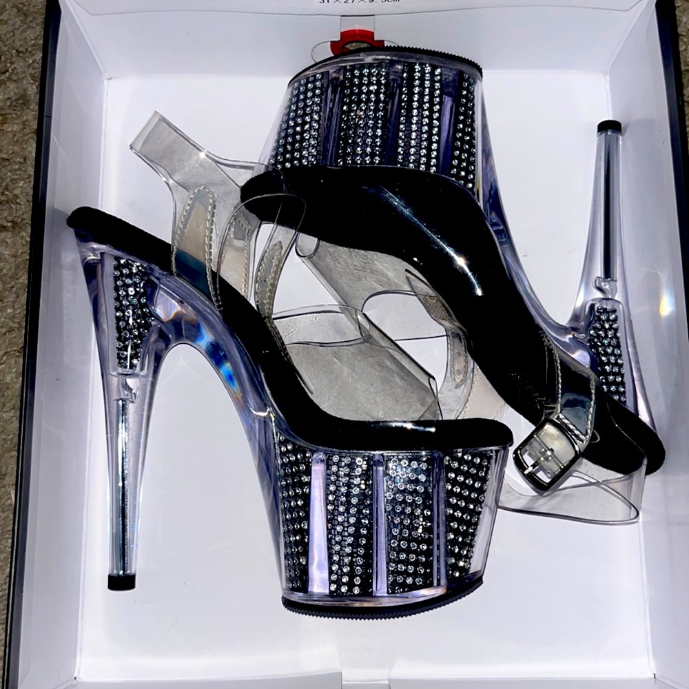 Pleasers Diamond Studded Platform Heels